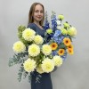 Осенняя композиция в бетонном кашпо